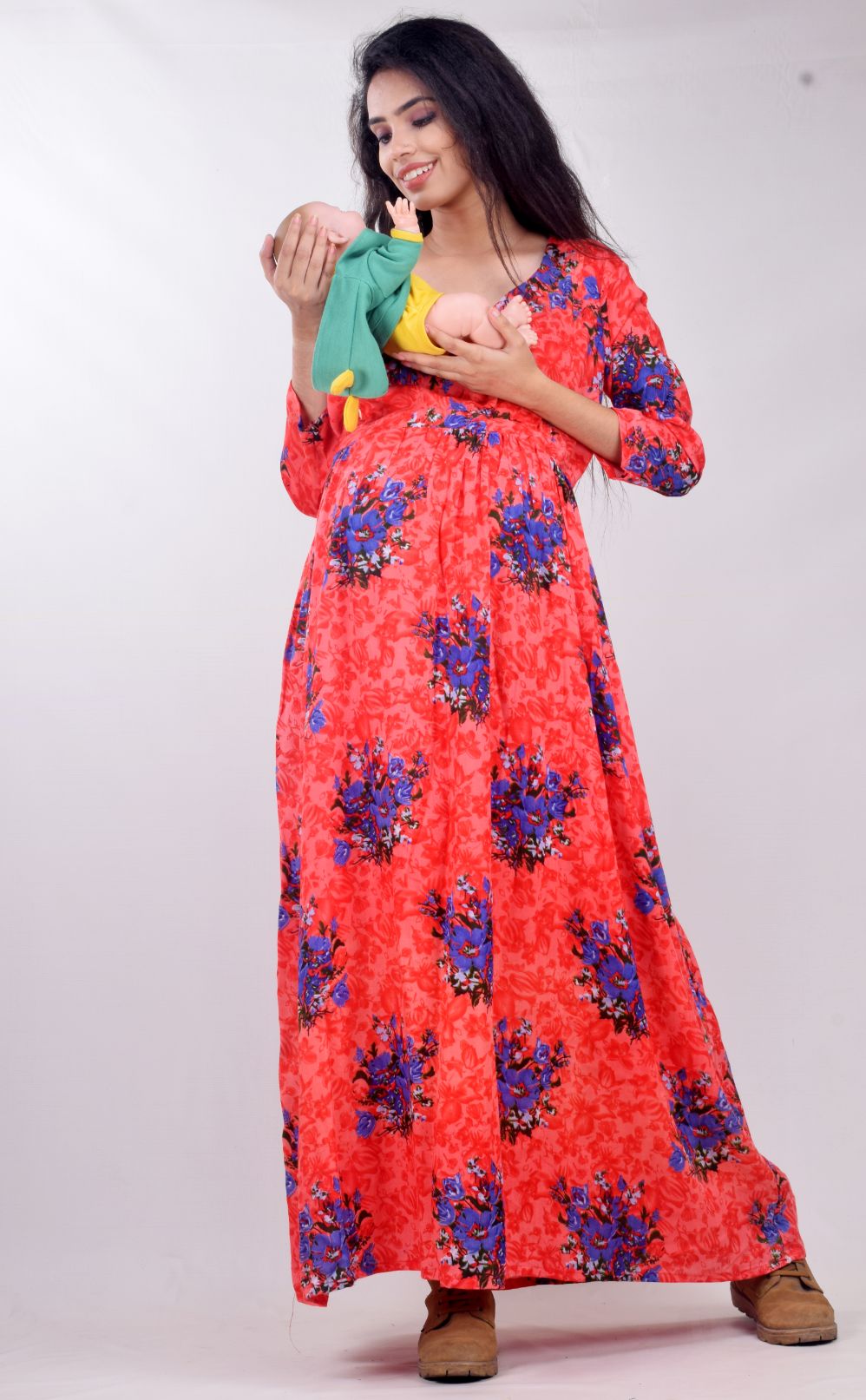 Multicolor Women Floral Print Cotton Maternity Dress, Size: XL at Rs  425/piece in Jaipur